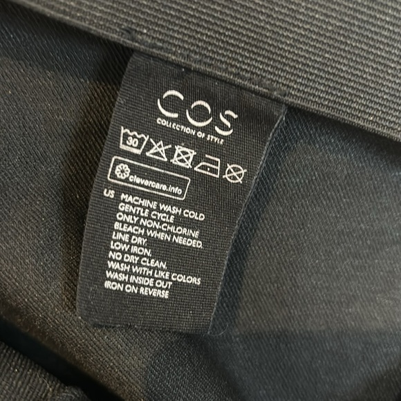 COS black shiny stretch trousers with side zip size 10 - Picture 9 of 10